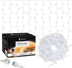 SPRINGOS Fényfüggöny - 300 LED Füzér, 12 m, Hideg Fehér