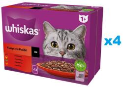 Whiskas Adult tasak 48x85g Classic Meals in Sauce nedves macskaeledel marhahússal, csirkével, bárányhússal, baromfival, szaftos darabokban