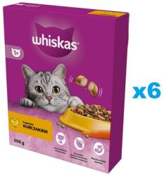 Whiskas Adult 6x300 g száraz teljes értékű eledel ízletes csirkehússal felnőtt macskáknak
