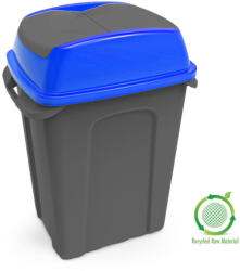 PLANET Hippo Szemetes kuka, Billenő fedéllel, Műanyag, Antracit/Kék, 50L