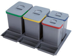 EKOTECH PRACTIKO 900 Beépíthető Hulladékgyűjtő - 2x15 liter, 2x7 liter + 3 tartó