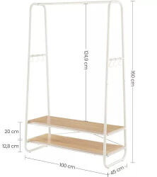  Vasagle Ruhaállvány 100x45x160cm RGR112W09