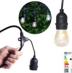 Timeless Tools 14, 6 m-es Vízálló Dekor Égősor, 15 db E27 LED Lámpával - Melegfehér