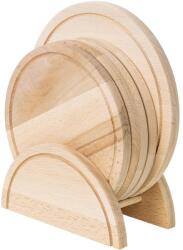 Z-tools Tocator Rotund din Lemn si Suport, 5 Bucati (ZLN-EXT10144) Tocator