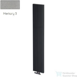 Radeco BORA 1200/17 1200x410 design radiátor, MERKURY 3 (metál világosszürke) színben (Radeco_BORA_1200_17_MERKURY3)