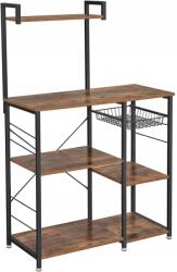 SONGMICS Tágas többszintes konyhaszekrény 132cm. Loft (KKS35X)