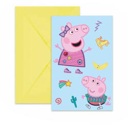 Procos Peppa malac party meghívó 6db-os szett (94113P) - jatekshop
