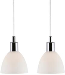 Nordlux Két darab Ray opál fehér üveg függőlámpa készlet 12 cm, ezüst felfüggesztéssel (NL-63233033)