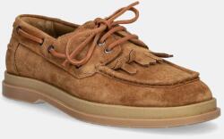 HUGO velúr mokaszin Chaol - barna Férfi 42