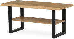 Artium Dohányzóasztal 120x60x55 cm, MDF lap, vadtölgy dekor, fém, polc, fekete láb (CT-F4212_OAK)