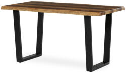 Artium Étkezőasztal, 140x80x75 cm, MDF lap, régi fa dekor, U alakú fém lábak (HT-F4214_OLW)