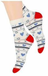 Steven Sosete dama cu model inimioare - Steven S099-456D ecru (Culoare: Ecru, Marime: 35-37) (22345)