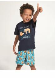 Cornette Pijama baieti 1-8 ani, 100% bumbac, Cornette B789-075 Lazy Monkey (Culoare: Granat, Marime: 86-92) (26764)
