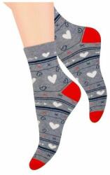 Steven Sosete dama cu model inimioare - Steven S099-455 gri (Culoare: Gri, Marime: 38-40) (22351)