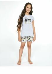 Cornette Pijama fete 1-8 ani, colectia mama-fiica, Cornette G787-087 Cats (Culoare: Gri, Marime: 122-128) (28052)