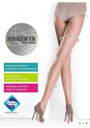 Knittex Ciorapi subtiri de dama - Dresuri dama subtiri - Antibacterieni, tratati cu Sanitized - Grosime 15 den - Knittex Argenta (Culoare: Fumo, Marime: 2)