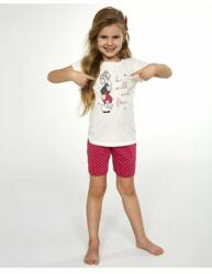 Cornette Pijama fete 1-8 ani, 100% bumbac, Cornette G787-082 Be wild and free (Culoare: Alb, Marime: 98-104) (NX-4736)