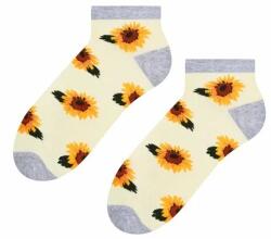 Steven Sosete scurte dama, model floral - Steven S114-019K ecru (Culoare: Ecru, Marime: 35-37) (24307)