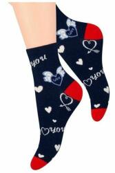 Steven Sosete dama cu model Love you - Steven S099-453D granat (Culoare: Bleumarin, Marime: 38-40) (22349)