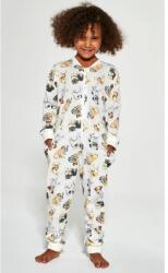 Cornette Pijama salopeta pentru fete 9-14 ani, colectia mama-fiica, Cornette G385-146 Dogs 2 (Culoare: Ecru, Marime: 134-140) (NX-4571)