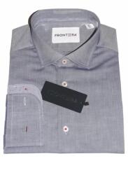 FRONTERA Camasa premium barbati, 100% bumbac, slim fit - FRONTERA - gri cu bezati (Culoare: Gri, Marime: 44)