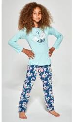 Cornette Pijama fete 9-14 ani, 100% bumbac, Cornette G031-140 Umbrella (Culoare: Turcoaz, Marime: 134-140) (NX-4449)