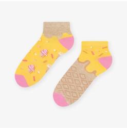 MORE Sosete scurte dama, galben cu model asimetric Ice Cream - More S034-004 (Culoare: Galben, Marime: 35-38) (28879)
