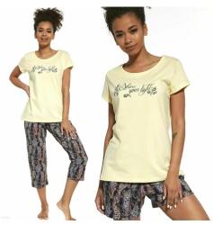 Cornette Pijama dama, 3 piese, 100% bumbac, Cornette W665-245 (Culoare: Galben, Marime: M) (27176)