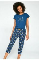 Cornette Pijama dama, 100% bumbac, Cornette W498-197 I love you to the moon and back (Culoare: Jeans, Marime: S) (NX-6222)