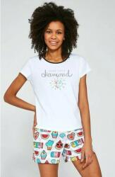 Cornette Pijama dama, 100% bumbac, Cornette W521-191 Shine like a diamond (Culoare: Alb, Marime: L) (NX-6234)
