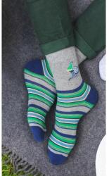 Steven Sosete barbati, colectia Folk - Steven S056-C082 gri detaliu verde (Culoare: Gri, Marime: 42-44) (24229)