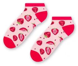 Steven Sosete scurte dama, roz cu model capsuni - Steven S114-066 (Culoare: Roz, Marime: 35-37) (28724)