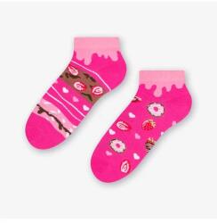 MORE Sosete scurte dama, roz cu model asimetric Cookies - More S034-010 (Culoare: Roz, Marime: 35-38) (28881)