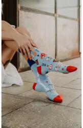 MORE Sosete dama, albastru cu model asimetric Travels - More S078-019 (Culoare: Albastru, Marime: 35-38) (28915)
