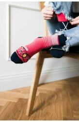 MORE Sosete dama - Sosete colorate - fabricate din bumbac, cu model asimetric colorate - Happy socks - More S078AS007 Bicycle (Culoare: Roz, Marime: 39-42) (NX-21895)