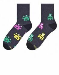 MORE Sosete din bumbac pentru dama, model asimetric Aliens - Happy socks - More S078AS009 grafit (Culoare: Grafit, Marime: 35-38) (28907)