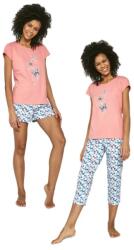 Cornette Pijama dama, 3 piese, 100% bumbac, Cornette W665-202 (Culoare: Roz, Marime: M) (28154)