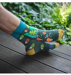 MORE Sosete barbati, model asimetric Hedgehog - More S079219 verde (Culoare: Verde, Marime: 39-42) (NX-22150)