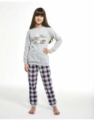 Cornette Pijama fete 1-8 ani, bumbac, Cornette G594-117 (Culoare: Gri, Marime: 110-116) (27604)