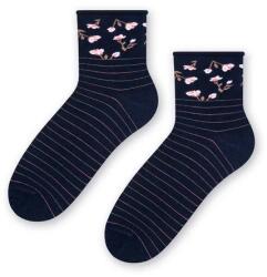 Steven Sosete bumbac dama, model floral - Steven S099-694D granat (Culoare: Bleumarin, Marime: 35-37) (28695)
