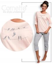 Cornette Pijama dama, 100% bumbac, Cornette W157-166 (Culoare: Roz deschis, Marime: S) (NX-5942)