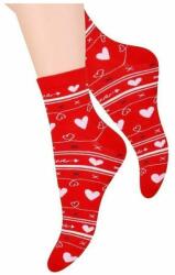 Steven Sosete dama cu model inimioare - Steven S099-458 rosu (Culoare: Rosu, Marime: 35-37) (22347)