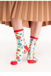 Steven Sosete dama, colectia folk - Steven S118K038 alb-rosu (Culoare: Alb, Marime: 35-37)