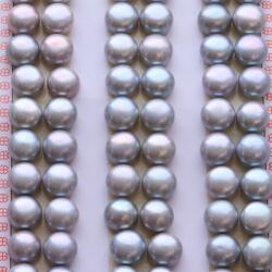 Perle de Cultura Gri Rondele Margele Pentru Cercei 10-10, 5 x 10-10, 5 x 7.5-8 mm - AAA - Jumatate Forat - 1 Pereche