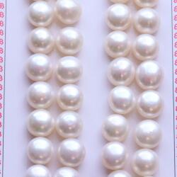 Perle de Cultura Rondele Margele Pentru Cercei 11-11, 5 x 11-11, 5 x 7 mm - AAA - Jumatate Forat - 1 Pereche