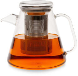 TrendglasJENA Teáskanna VESUV üvegtetővel és fém szűrővel 1, 1 L