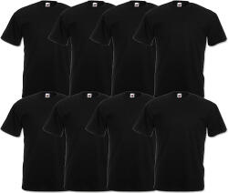 Fruit of the Loom 8 db-os pólócsomag Fruit of the Loom F02 kereknyakú, rövid ujjú, fekete - 4XL (61036BL-8-4XL)