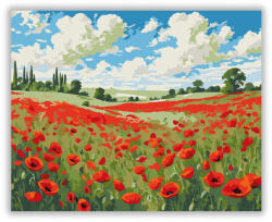  Pipacsmező Felhős Égbolt Alatt - számfestő készlet