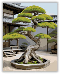  Ősi Bonsai és Kő Lámpás - számfestő készlet