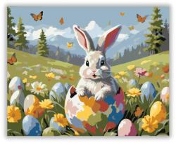  Nyuszi Színes Tojásban - számfestő készlet